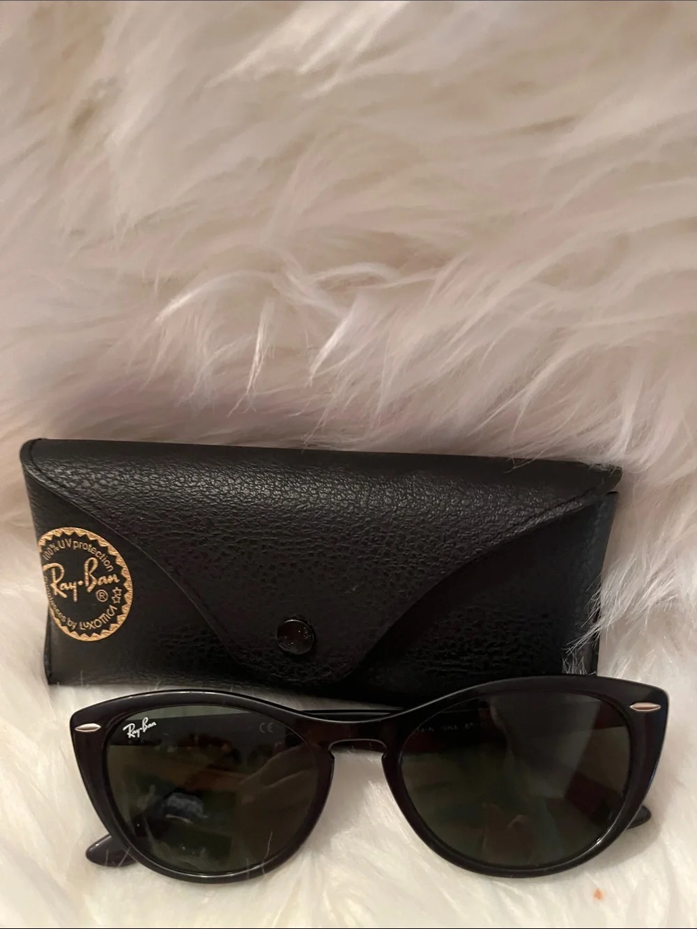 Ray-Ban Women's Black Cat-Eye Sunglasses with Black Case